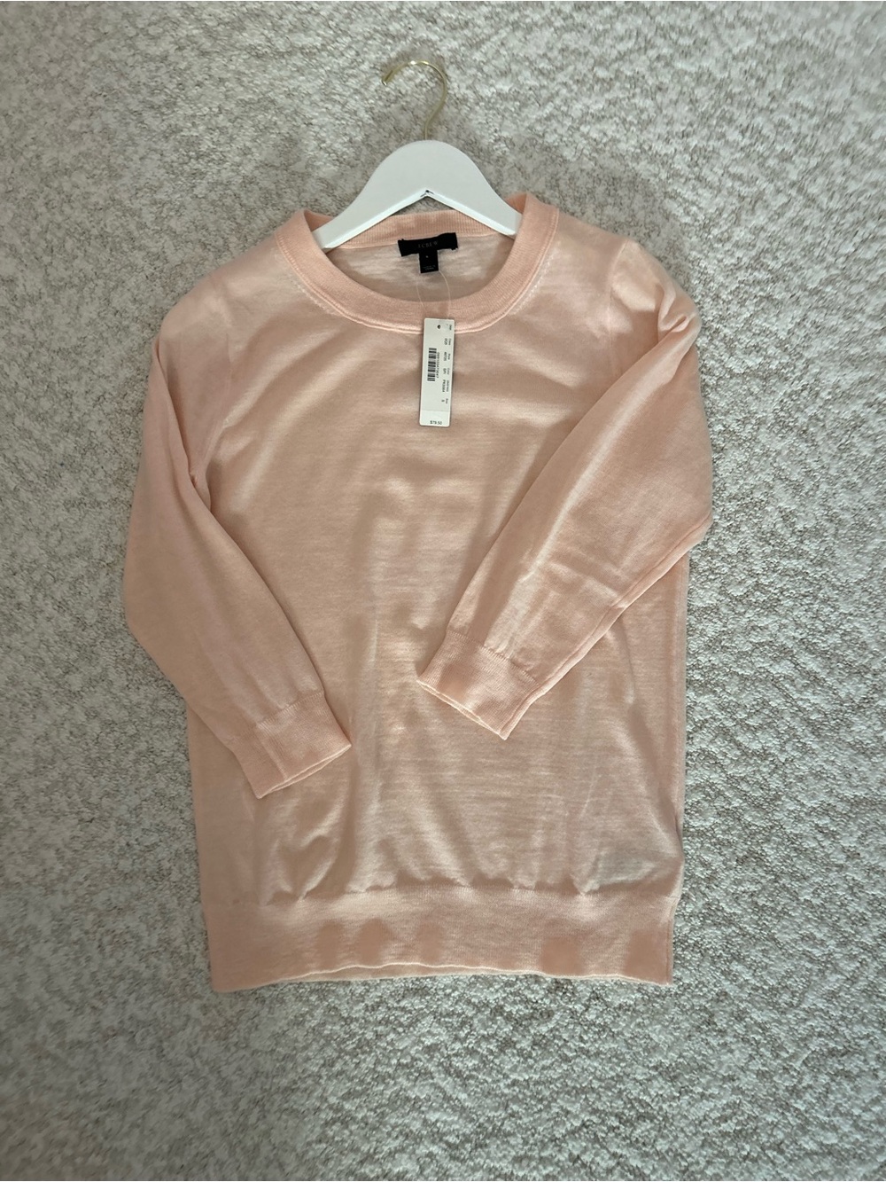 J. Crew Soft Peach Lightweight Crewneck Sweater-NWT Size Small